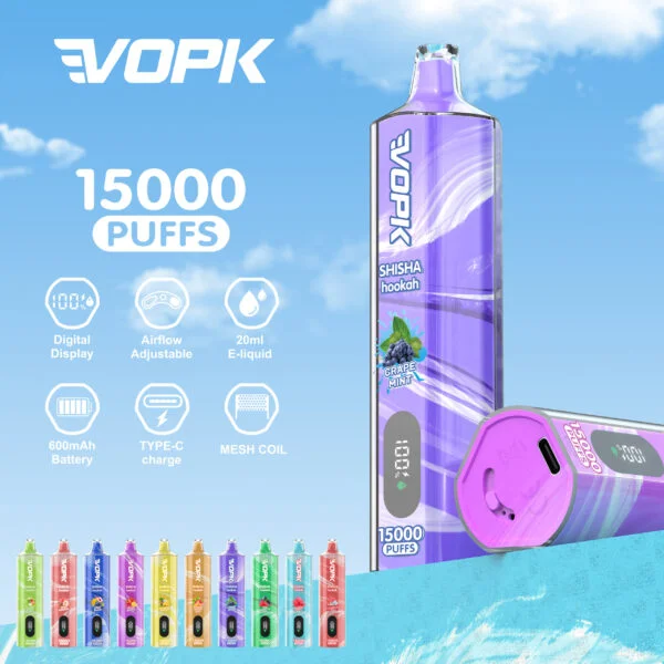 VOPK shisha narguilé 15000 PUFFS 0% 2% 3% 5% Nicotine Jetable Vape Wholesale - ChaseVape - 1
