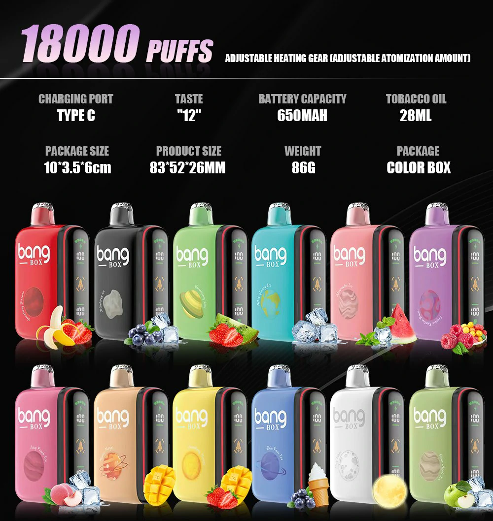 Bang Box Vape Rocket 18000 Puffs LED Display Screen 0% 2% 3% 5% Nicotine Bulk Buy Disposable Vapes Wholesale