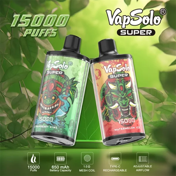 Vapsolo Super 15000 Puffs 2% 5% Niska zawartość nikotyny luzem Kup akumulatorowe jednorazowe pióra Vapes Hurtowo - ChaseVape - 1