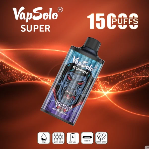 Vapsolo Super 15000 Puffs 2% 5% Niska zawartość nikotyny luzem Kup hurtowo jednorazowe pióra Vapes z możliwością ładowania - ChaseVape - 11