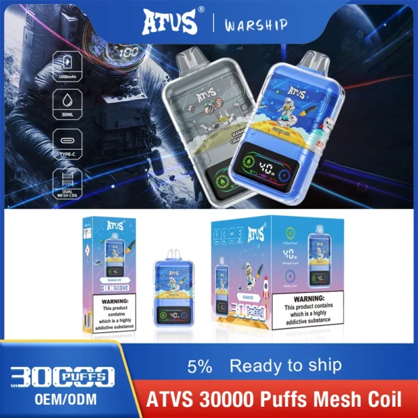 ATVS 30000 Puffs Dual Mesh 5% Low Nicotina Rechargeable Vapes Pen vrac Cumpărați cu ridicata - ChaseVape - 8