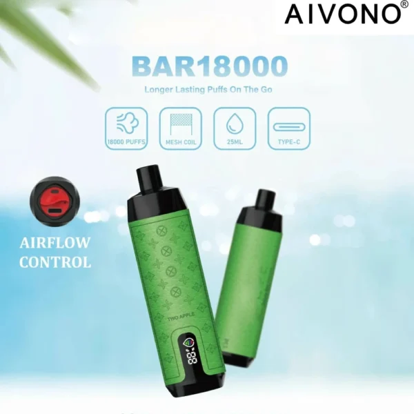 AIVONO Deluxe Bar 18000 Puffs Hookah Digital Screen 0% 2% 3% 5% Low Nicotine Rechargeable Disposable Vapes Pen Bulk Buy Wholesale - ChaseVape - 1