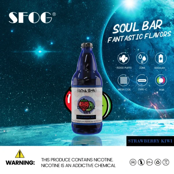 SFOG SOUL BAR 15000 Puffs RGB 5% Low Nicotine Rechargeable Disposable Vapes Pen Bulk Buy Wholesale - ChaseVape - 3