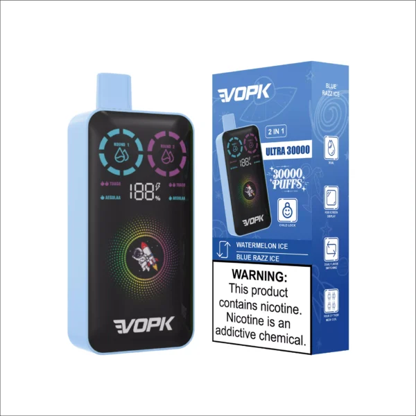 VOPK ULTRA 30000 Puffs Double Flavour Dual Mesh Digital Screen 2% Low Nicotine Rechargeable Disposable Vapes Pen Bulk Buy Wholesale - ChaseVape - 11