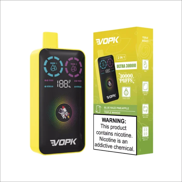 VOPK ULTRA 30000 Puffs Duplo Sabor Tela Digital de Malha Dupla 2% Baixa Nicotina Recarregável Vapes Descartáveis ​​Pen Bulk Comprar Atacado - ChaseVape - 5