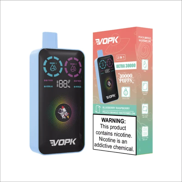 VOPK ULTRA 30000 Puffs Double Flavour Dual Mesh Digital Screen 2% Low Nicotine Rechargeable Disposable Vapes Pen Bulk Buy Wholesale - ChaseVape - 6